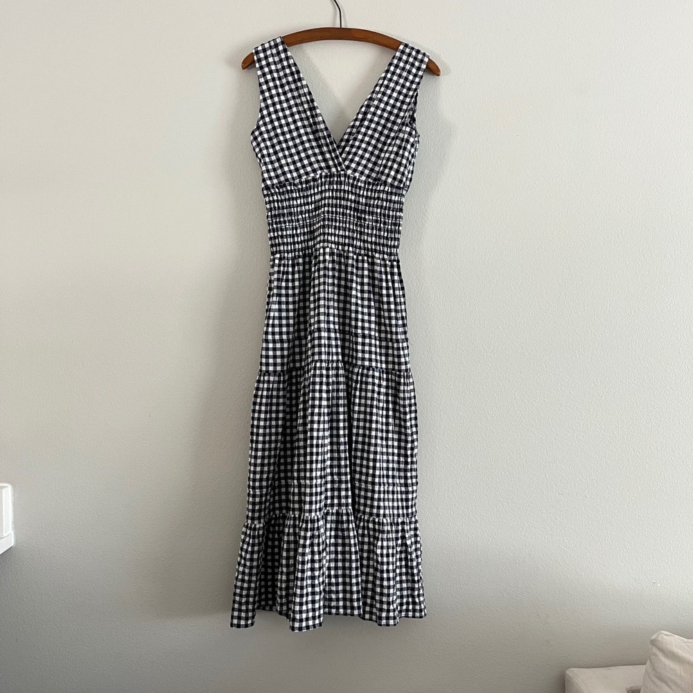 Felicite Smock Cotton Gingham Sundress XS